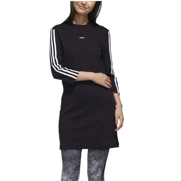 Adidas Originals Long Sleeve Dress Black Size Large - Picture 1 of 9